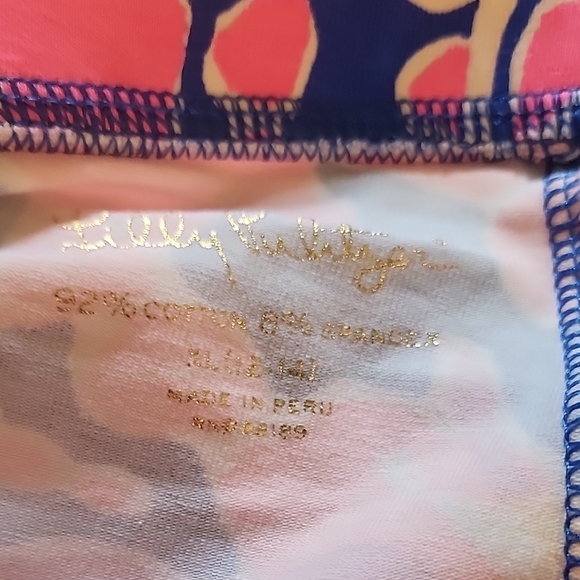 Vibrant Pink and Blue Patterned Leggings - Picture 2 of 3